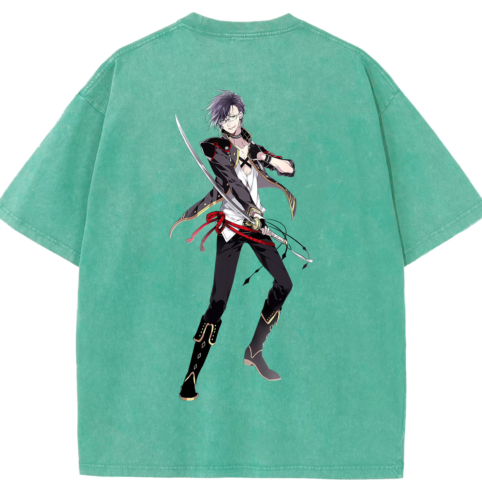 （画像用） 刀剣乱舞 Touken Ranbu 綿100% ヴィンテージ風 半袖Tシャツ（背面プリント）